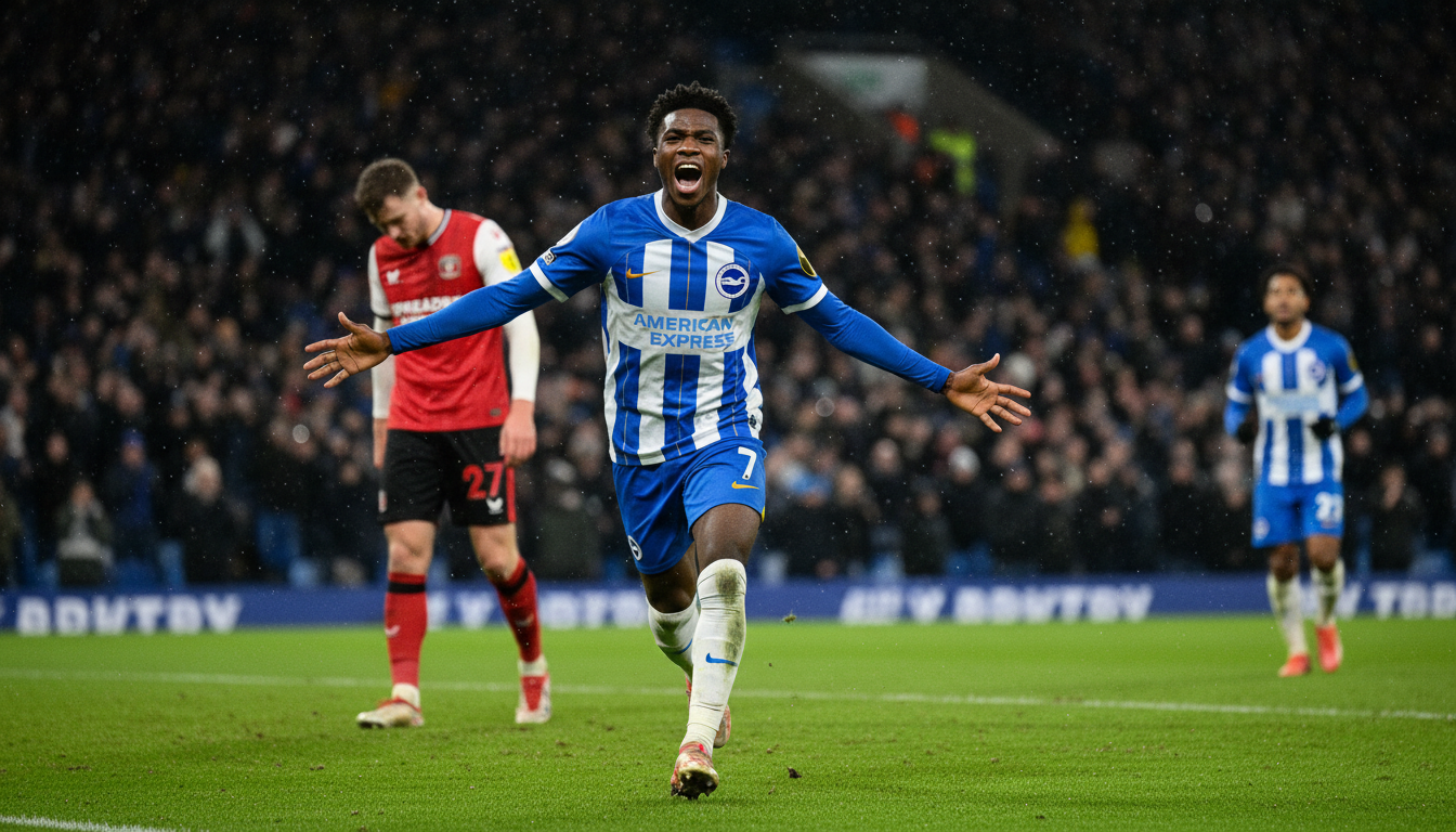 Minteh's Lucky Strike Seals Brighton Win